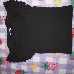 Zara Black Ruffle Sleeve Tee